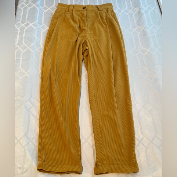 Pants - Mustard yellow corduroy slacks size medium